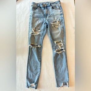 American eagle next level stretch jeans distressed size 8